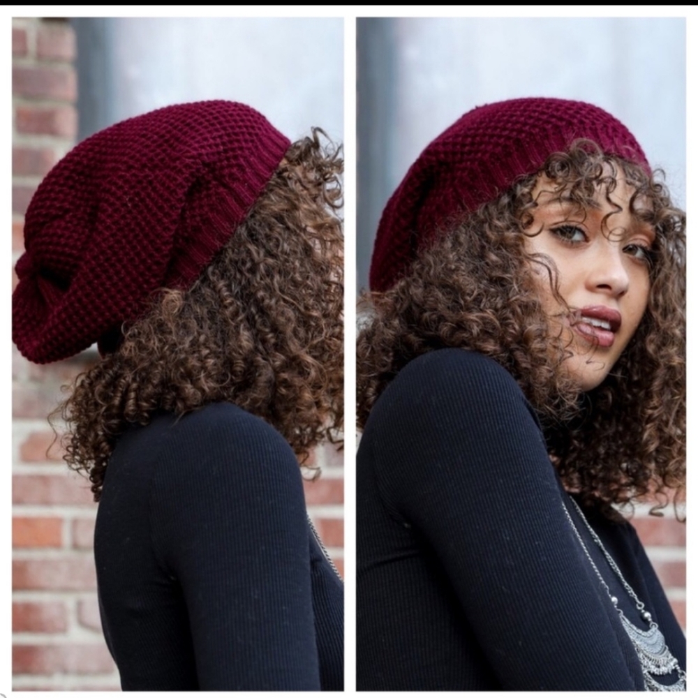 Knit slouchy beanie hat - Picture 7 of 8